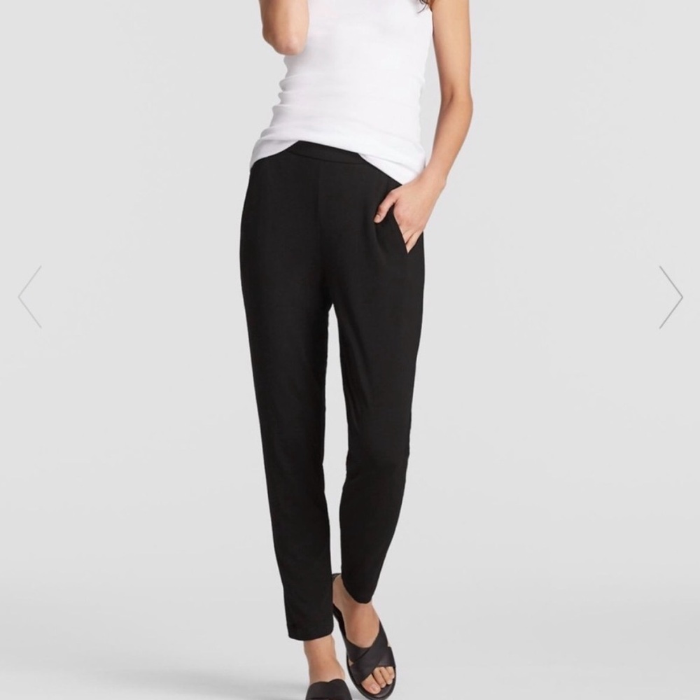 Eileen Fisher Black Jersey Pants Size XL